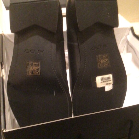 Aldo Black Leather Ankle Boot New Size 12 M - Picture 3 of 5